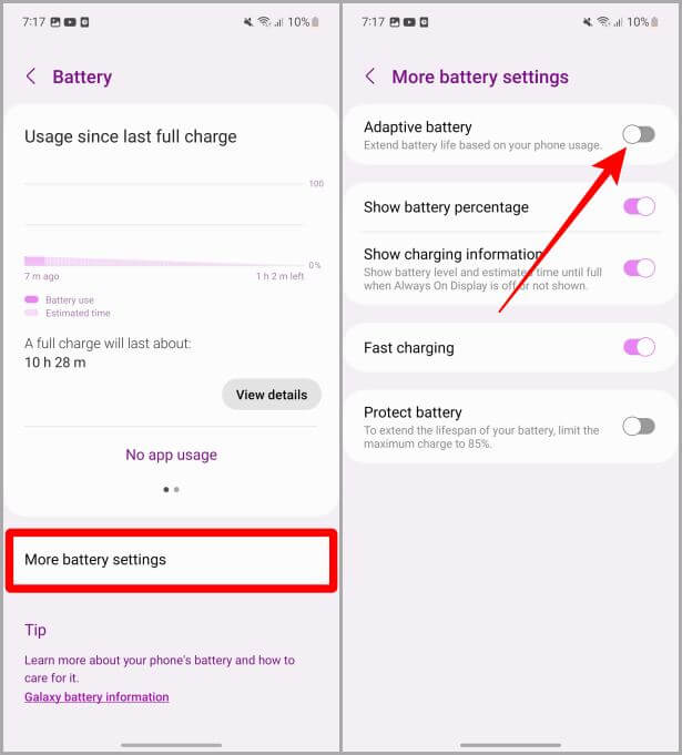 More Battery Settings on Samsung Galaxy Phone - 15 طريقة لإصلاح هواتف Samsung Galaxy تستنزف البطارية بشكل أسرع
