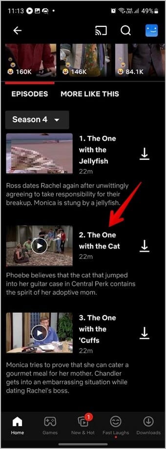 Netflix-Android-Episode-Change كيفية تغيير المواسم أو الحلقات على Netflix