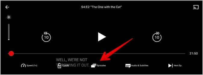 Netflix-Android-Video-Screen-Episodes كيفية تغيير المواسم أو الحلقات على Netflix