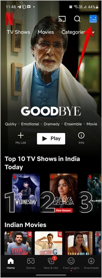Netflix-Mobile-Account كيفية تغيير المواسم أو الحلقات على Netflix
