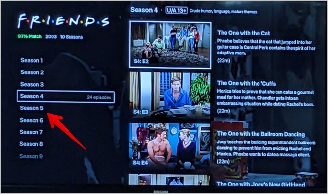Netflix-Smart-TV-Change-season كيفية تغيير المواسم أو الحلقات على Netflix