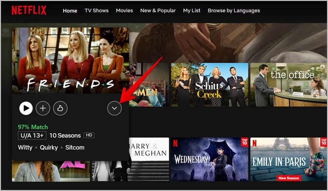 Netflix-Website-TV-Show-description كيفية تغيير المواسم أو الحلقات على Netflix