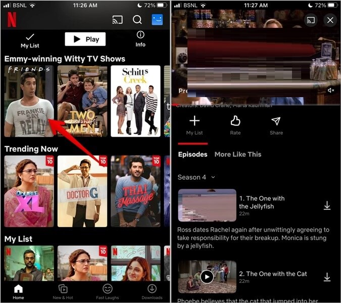 Netflix-iPhone-Change-Episode كيفية تغيير المواسم أو الحلقات على Netflix