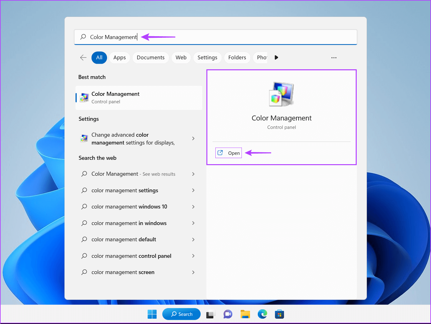 Open-Color-Management أفضل 6 طرق لفتح إدارة الألوان على Windows 11