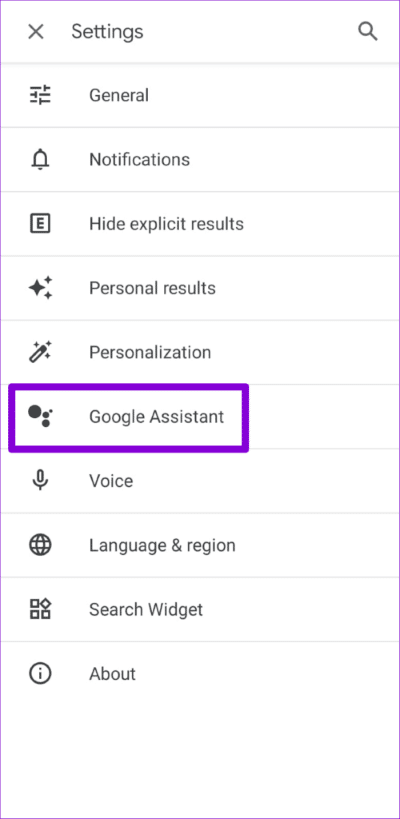Open Google Assistant Settings 500x1024 1 - أفضل 7 طرق لإصلاح عدم عمل Bixby على هواتف Samsung Galaxy