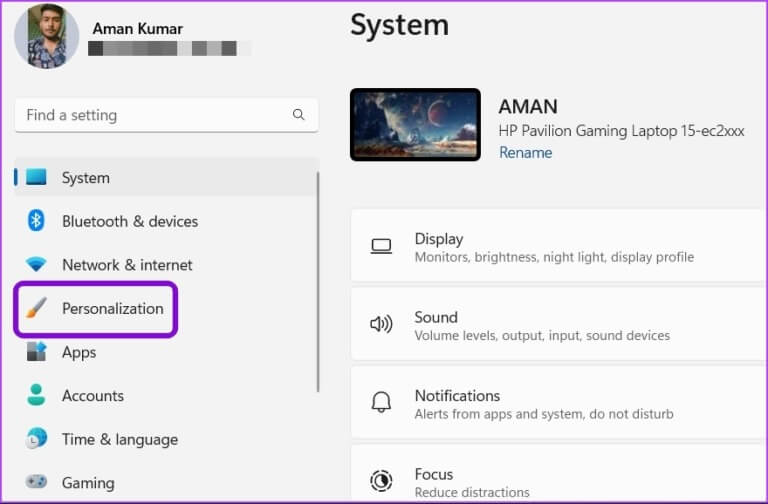 Personalization-option-768x504-1 أفضل 7 إصلاحات لذهاب الكمبيوتر إلى النوم بشكل عشوائي على Windows 11