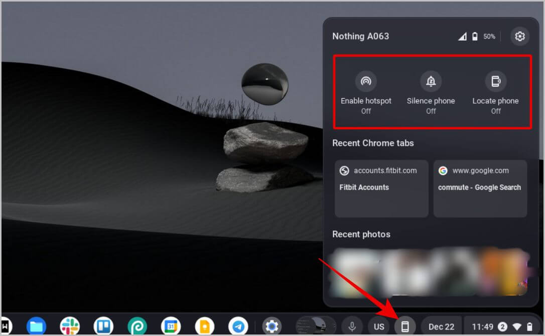 Phone-Hub-on-Chromebook 8 ميزات فريدة لتكامل نظام التشغيل ChromeOS ونظام Android