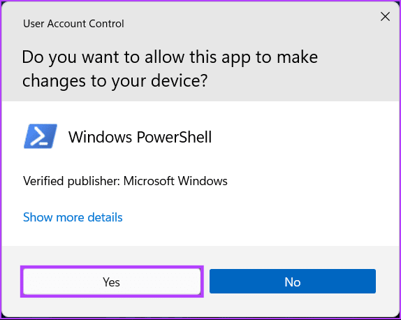 PowerShell-UAC-Prompt أفضل 6 طرق لفتح إدارة الألوان على Windows 11