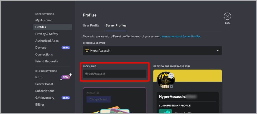 Profile-Settings-Discord-Web-1 كيفية تغيير الاسم المستعار لخادم Discord على الويب والجوال