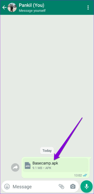 Received-APK-File-on-WhatsApp-500x1024-1 أفضل طريقتين لمشاركة التطبيقات بين أجهزة Android