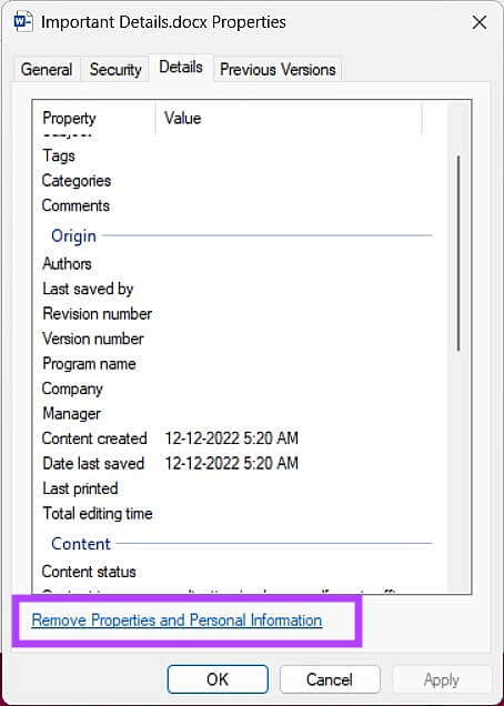 كيفية إزالة l'informationالشخصية من البيانات الوصفية للملفات على Windows 11 - %categories