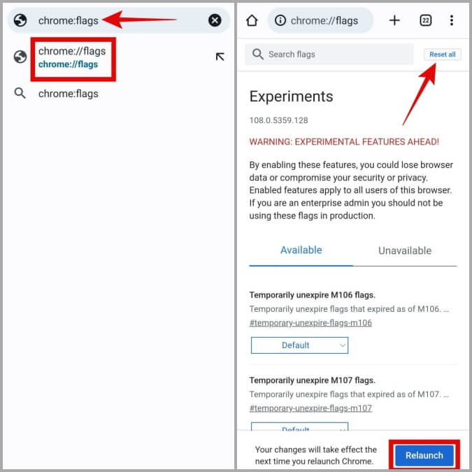 Reset-Chrome-Flags-on-Android أفضل 7 طرق لإصلاح عدم وجود صوت في Google Chrome لنظام Android