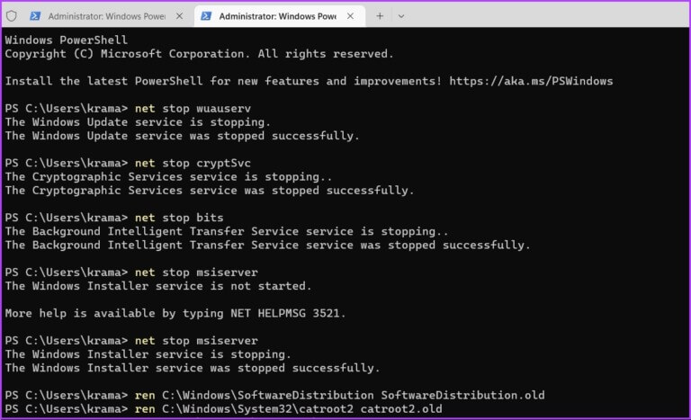 Reset-Windows-Update-components-command-768x467-1 كيفية إصلاح عدم تثبيت الميزات الاختيارية على Windows 11