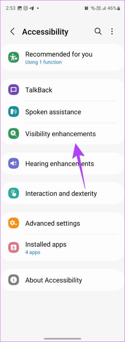 Samsung-Galaxy-Phone-Accessibility-Visibility-Enhancements-565x1536-1 كيفية تشغيل الوضع الداكن أو إيقاف تشغيله على هواتف Samsung Galaxy