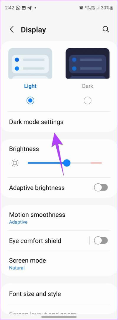 Samsung-Galaxy-Phone-Dark-Mode-Settings-565x1536-1 كيفية تشغيل الوضع الداكن أو إيقاف تشغيله على هواتف Samsung Galaxy