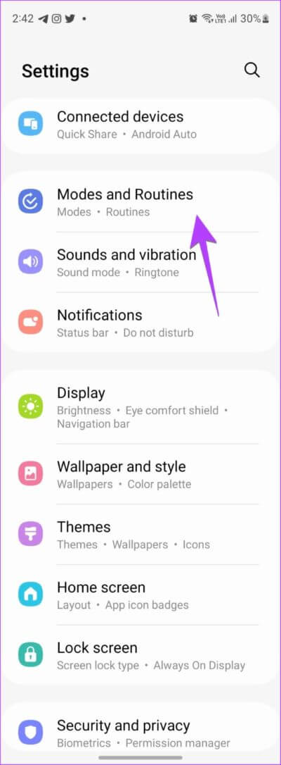 Samsung-Galaxy-Phone-Modes-566x1536-1 كيفية تشغيل الوضع الداكن أو إيقاف تشغيله على هواتف Samsung Galaxy