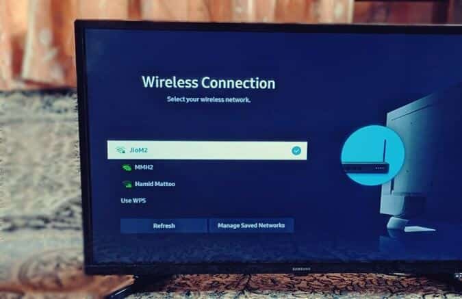Samsung-Smart-TV-WIfi-Connect-or-Change 15 طريقة لإصلاح عدم عمل عكس الشاشة أو Cast على تلفزيون Samsung