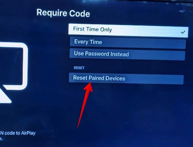 Samsung-apple-airplay-Reset-device 15 طريقة لإصلاح عدم عمل عكس الشاشة أو Cast على تلفزيون Samsung