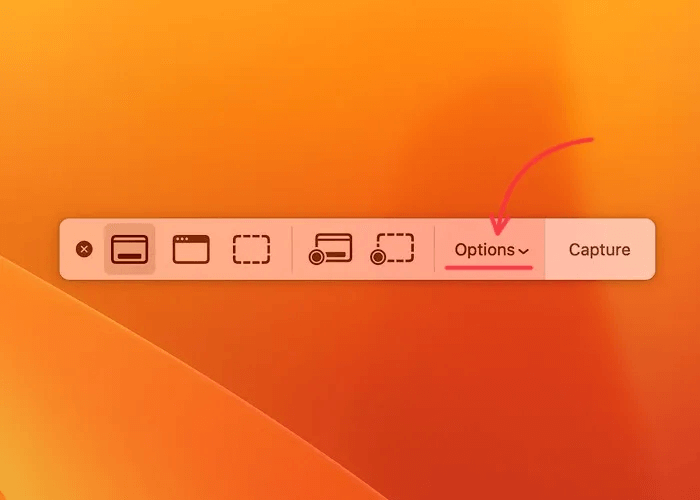 Screenshots-options.jpeg كيفية تعطيل معاينة لقطة الشاشة المصغرة على Mac