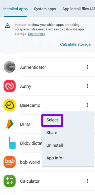 Select-Apps-in-Files-App-500x1024-1 أفضل طريقتين لمشاركة التطبيقات بين أجهزة Android