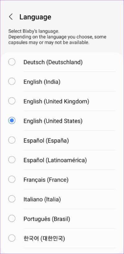 Select-Bixby-Language-500x1024-1 أفضل 7 طرق لإصلاح عدم عمل Bixby على هواتف Samsung Galaxy