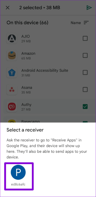 Select-a-Receiver-via-Sharing-Apps-via-Play-Store-500x1024-1 أفضل طريقتين لمشاركة التطبيقات بين أجهزة Android
