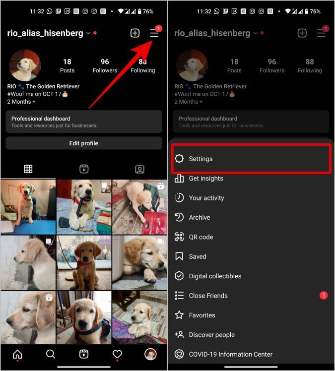 Settings-in-Instagram-app كيفية إيقاف الردود على قصص Instagram الخاصة بك