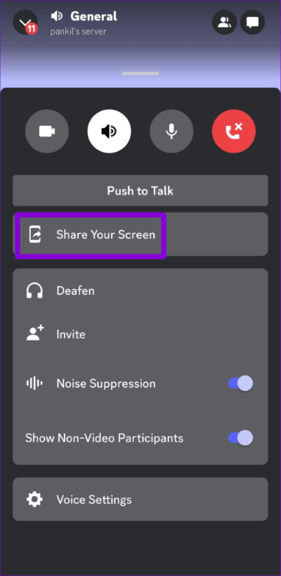 Share-Screen-on-Discord-Voice-Channel-500x1024-1 كيفية مشاركة الشاشة في Discord على سطح المكتب والجوال