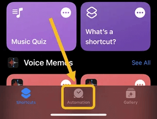 Shortcuts-app-automation-menu.png كيف تجعل iPhone يخطرك عندما تكون البطارية عند 80٪