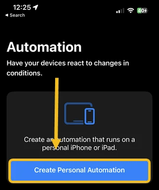 Shortcuts-app-create-a-personal-automation.png كيف تجعل iPhone يخطرك عندما تكون البطارية عند 80٪