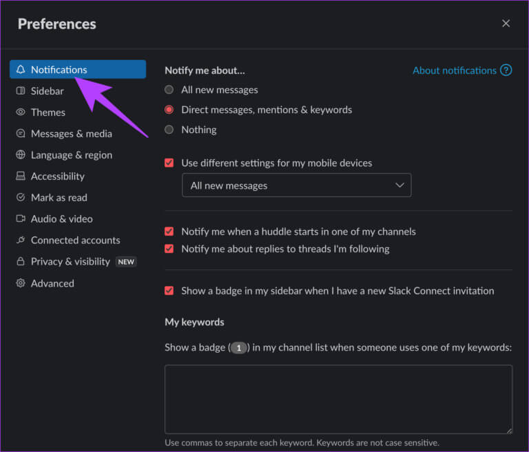 Slack-no-sound-16-768x656-1 أفضل 10 طرق لإصلاح عدم إصدار صوت إشعار Slack على Mac