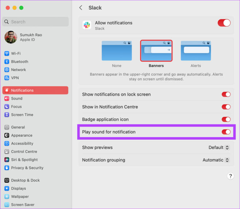 Slack-no-sound-23-768x668-1 أفضل 10 طرق لإصلاح عدم إصدار صوت إشعار Slack على Mac