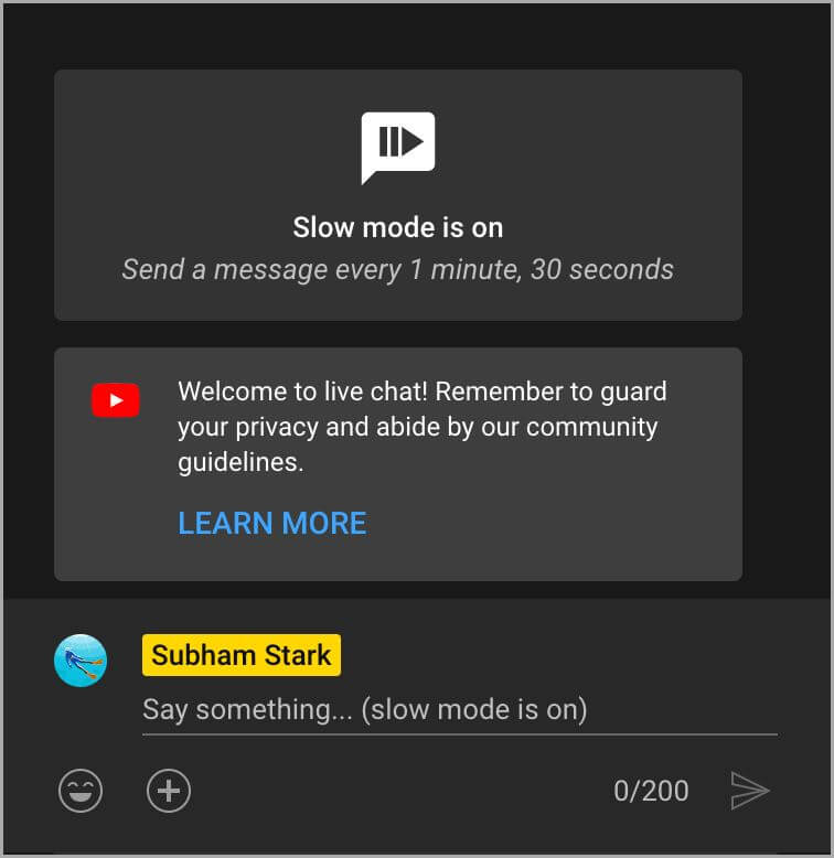 Slow-Mode-Enabled-in-YouTube-Live-Chat كيفية تمكين الوضع البطيء على الدردشة المباشرة على YouTube