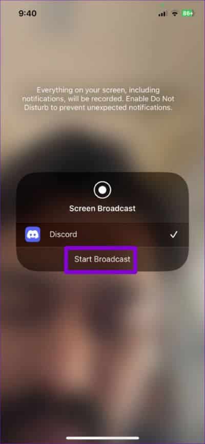 Start-Broadcast-in-Discord-474x1024-1 كيفية مشاركة الشاشة في Discord على سطح المكتب والجوال