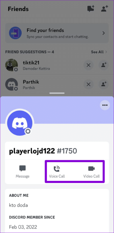 Start-Discord-Call-on-Mobile-500x1024-1 كيفية مشاركة الشاشة في Discord على سطح المكتب والجوال
