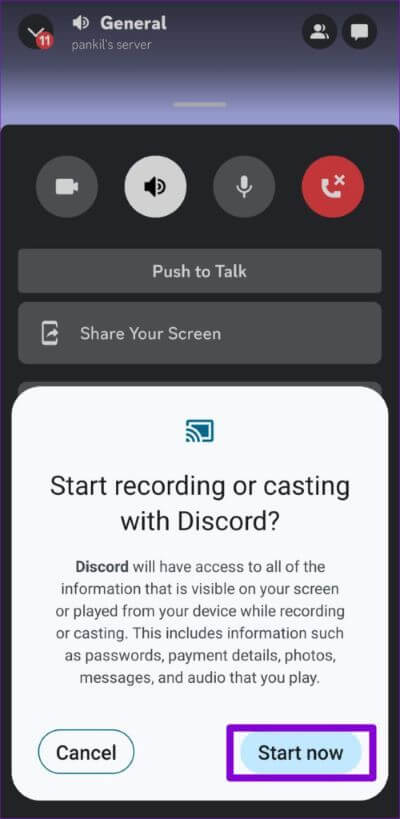Start-Sharing-Screen-on-Discord-Voice-Channel-500x1024-1 كيفية مشاركة الشاشة في Discord على سطح المكتب والجوال