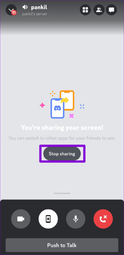 Stop-Sharing-Screen-on-Discord-Voice-Channel-500x1024-1 كيفية مشاركة الشاشة في Discord على سطح المكتب والجوال