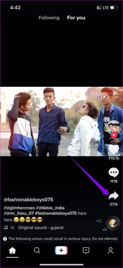 Tap-Share-for-link-copy_935adec67b324b146ff212ec4c69054f أفضل 5 طرق لتنزيل مقاطع فيديو TikTok على iPhone