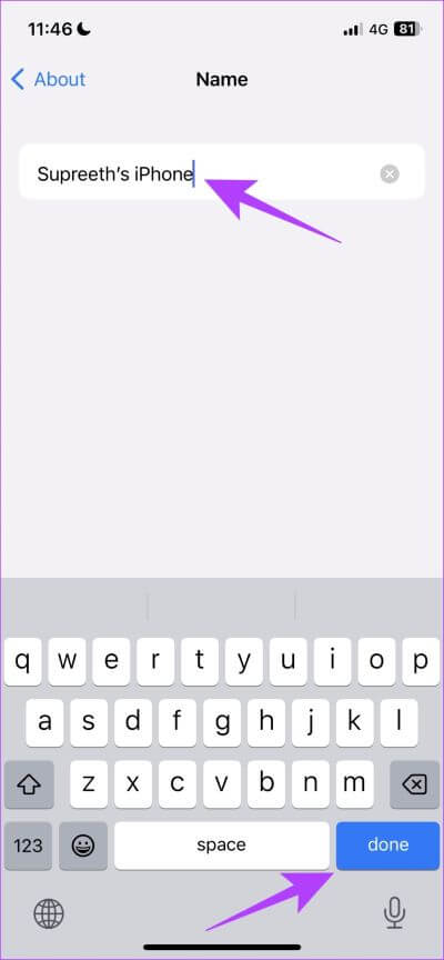 Tap-on-Done-iPhone-Name كيفية تغيير اسم نقطة الاتصال وكلمة المرور على iPhone و Android