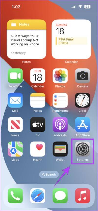 Tap-on-Settings-2-475x1024-1 أفضل 6 طرق لإصلاح عدم عمل البحث المرئي Visual Look Up على iPhone