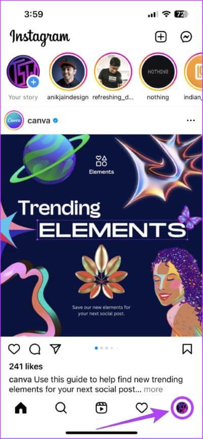 Tap-on-profile-475x1024-1 كيفية تشغيل الفيديوهات المرفوعة عالية الجودة في Instagram