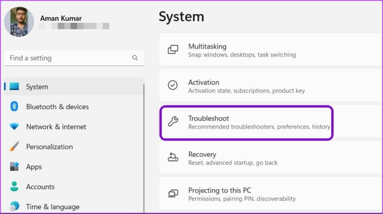 Troubleshoot-option-1-768x431-1 أفضل 7 إصلاحات لذهاب الكمبيوتر إلى النوم بشكل عشوائي على Windows 11