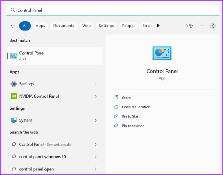 Typing-Control-Panel-768x602-1 أفضل 7 إصلاحات لذهاب الكمبيوتر إلى النوم بشكل عشوائي على Windows 11