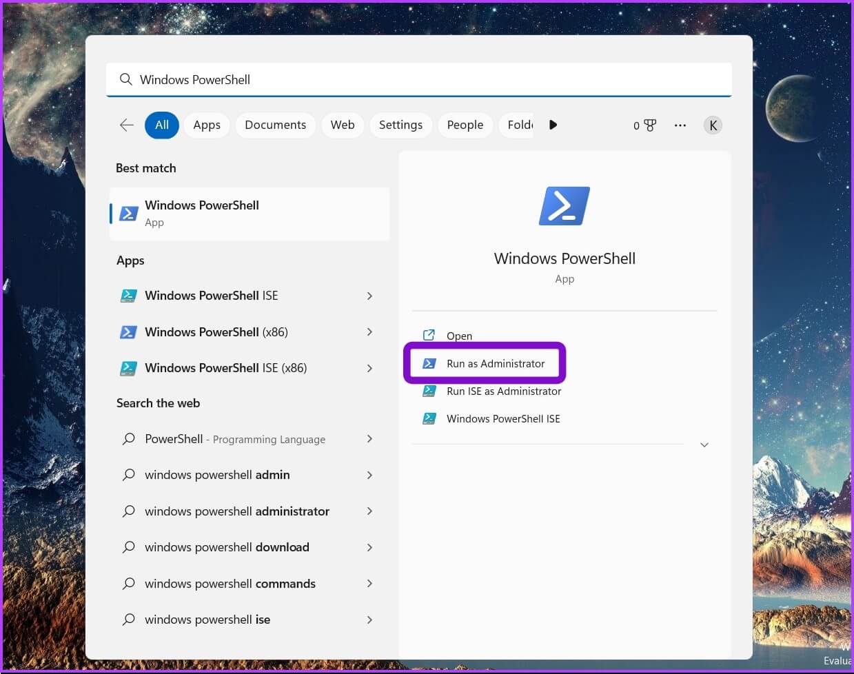 Typing-Windows-PowerShell كيفية إصلاح عدم تثبيت الميزات الاختيارية على Windows 11