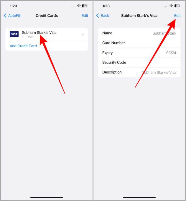 كيفية إضافة وإزالة وتحديث بطاقات الائتمان في Safari على iPhone - %categories