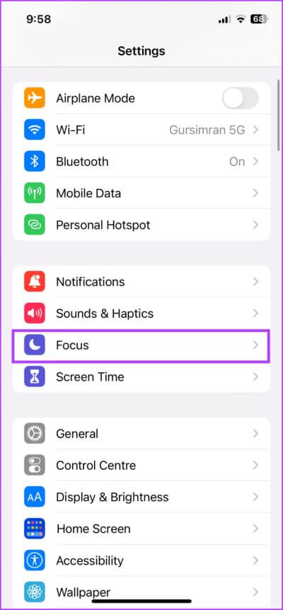 Use-Focus-to-Silence-iPhone-Without-Mute-Button-1-713x1536-1 3 طرق لتشغيل أو إيقاف تشغيل الوضع الصامت على iPhone بدون مفتاح