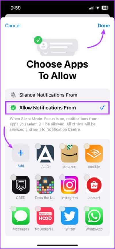 Use-Focus-to-Silence-iPhone-Without-Mute-Button-8-475x1024-1 3 طرق لتشغيل أو إيقاف تشغيل الوضع الصامت على iPhone بدون مفتاح