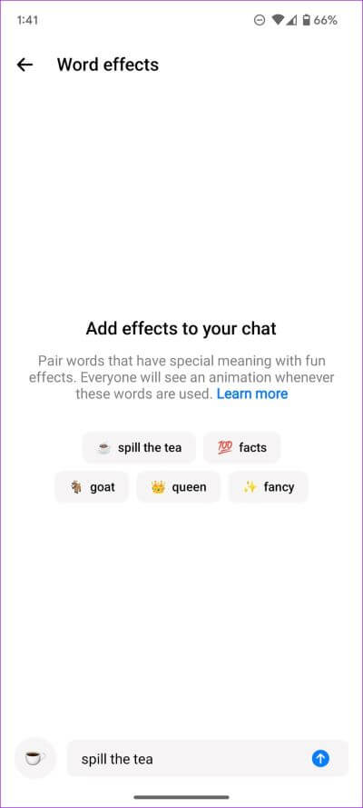 Use-special-effects-for-words-in-Facebook-Messenger-14 كيفية إضافة مؤثرات خاصة للكلمات على Facebook Messenger