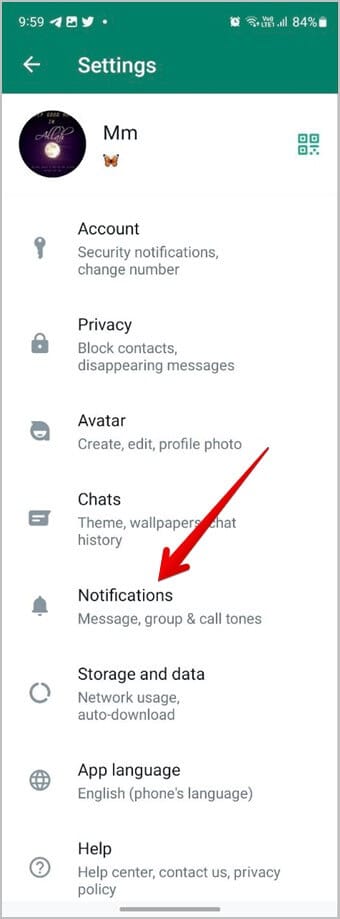 WhatsApp-Notification-settings كيفية إلغاء كتم صوت الدردشات والحالة والمكالمات على WhatsApp