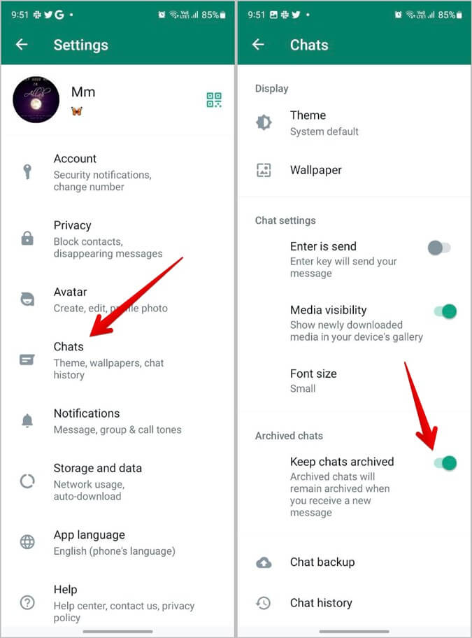 WhatsApp-unmute-archivd-chats كيفية إلغاء كتم صوت الدردشات والحالة والمكالمات على WhatsApp